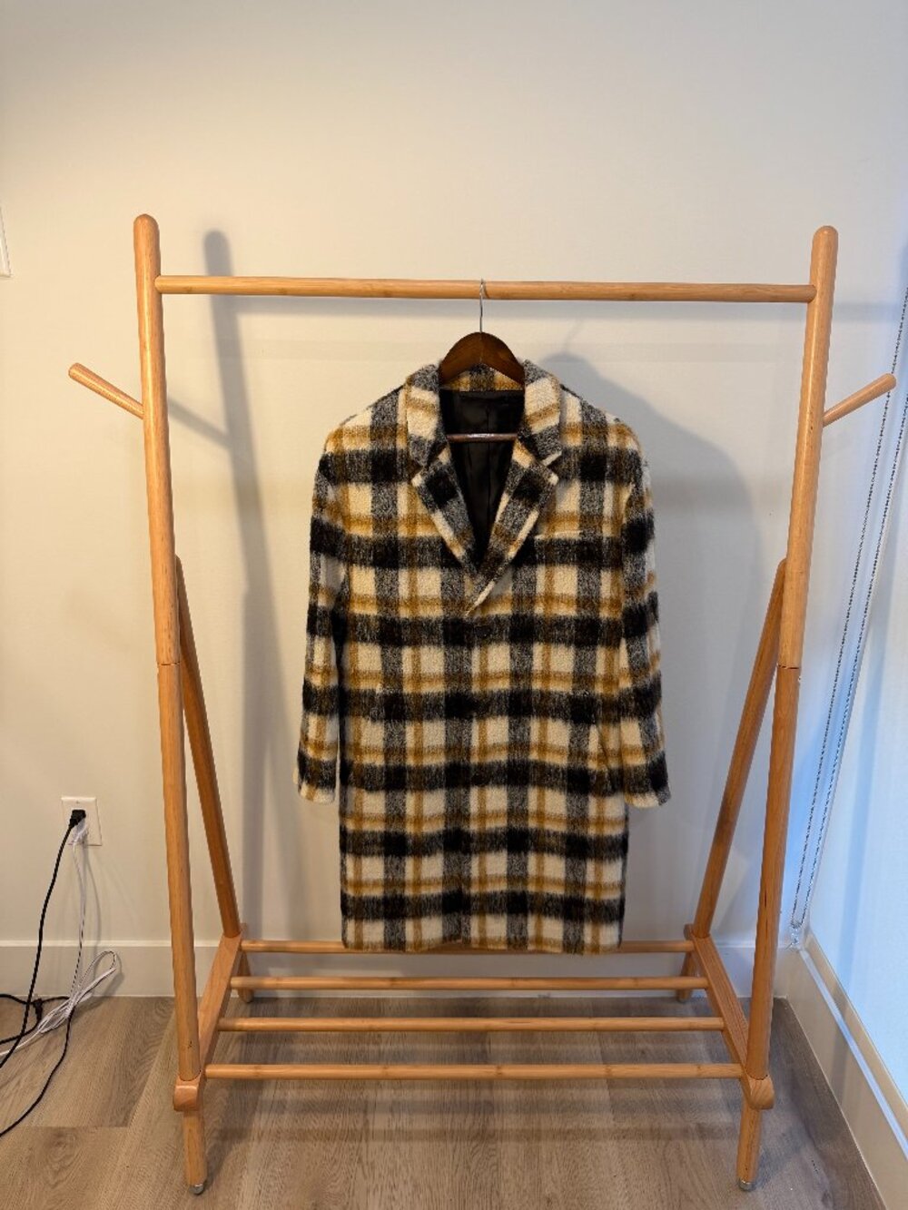 Bold Plaid Wool-Blend Overcoat by SYSTEM (Korean Premium Label)